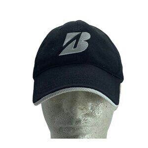 Bridgestone Golf Logo Baseball Hat Cap Adult One Size Black‎ White E6
